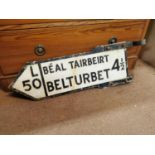 Belturbet bi-lingual alloy fingerpost sign