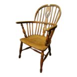 19th C ash and elm Windsor chair