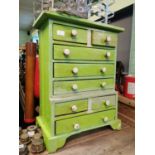 Painted pine chest of drawers