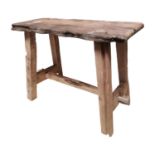 Early 20th C. rustic oak stool