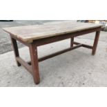 19th. C. painted pine kitchen table