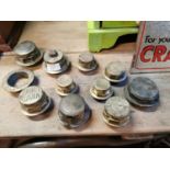 Collection of 19th. C. brass coach wheel nuts