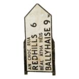 Redhills and Ballyhaise bi-lingual alloy fingerpost sign