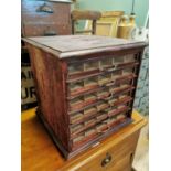 Set of early 20th C. painted pine haberdashery drawers