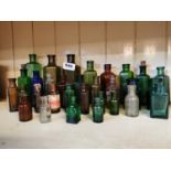 Thirty one 19th. & early 20th. C. poison bottles