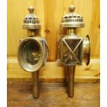 Pair of 19th.C . brass trap lamps
