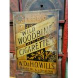 Rare Will's Woodbine Cigarettes tinplate advertising sign