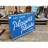 Players Please Here enamel advertising sign.