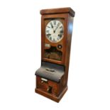 Rare early 20th. C. National oak time recorder