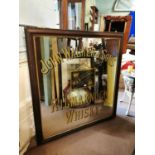 Original John Walker and Sons Kilmarnock whiskey advertising mirror