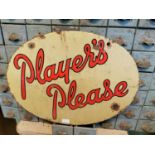 Player's Please double sided enamel advertising sign