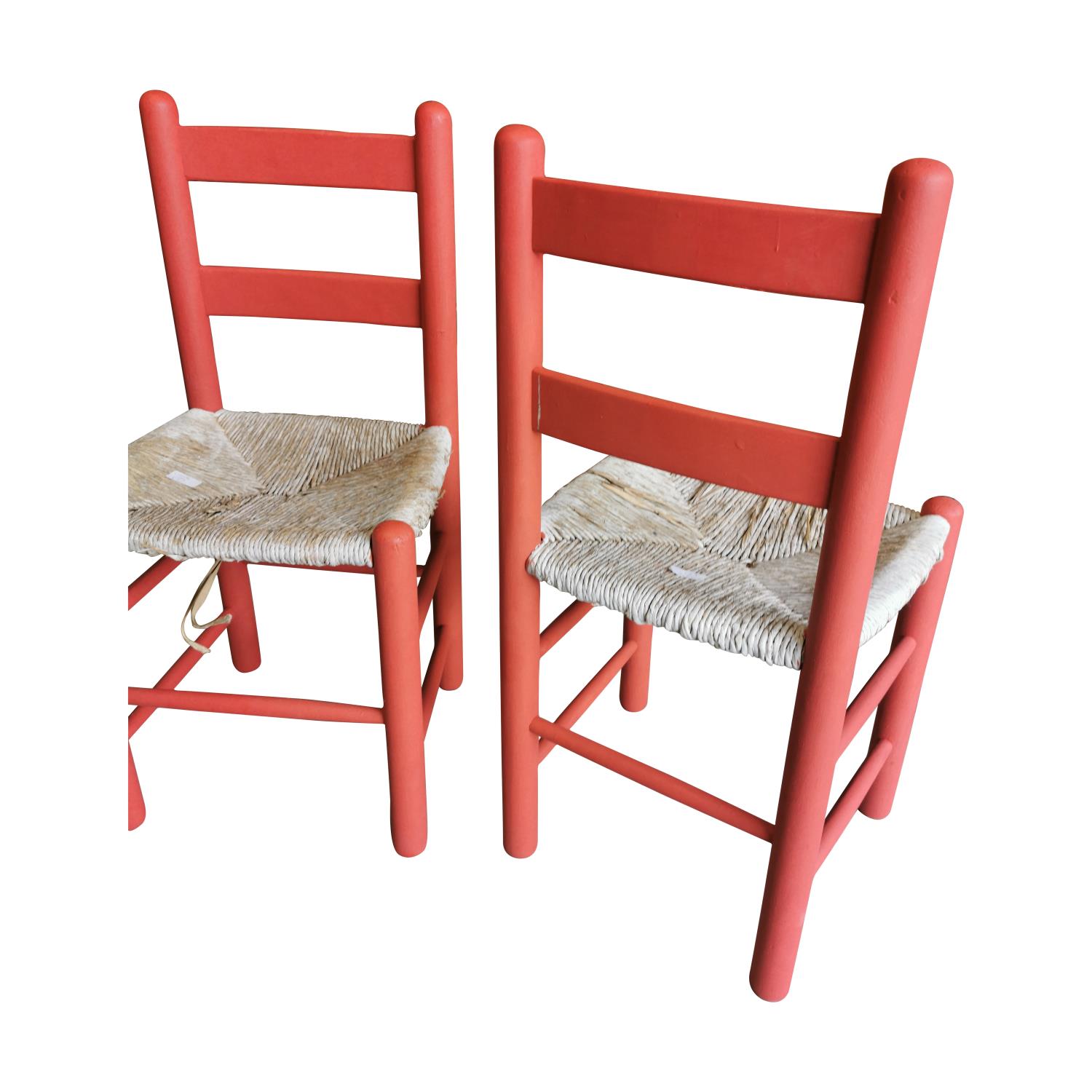 Pair of painted pine sugan chairs. - Image 2 of 2