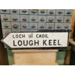 Lough Keel bi - lingual alloy finger post