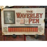 Rare Waverley Pens advertising showcard