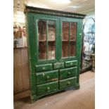 Early 19th C. Irish painted pine cabinet.