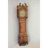 19th C. Irish pine longcase clock.