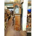 Regency pine long cased clock