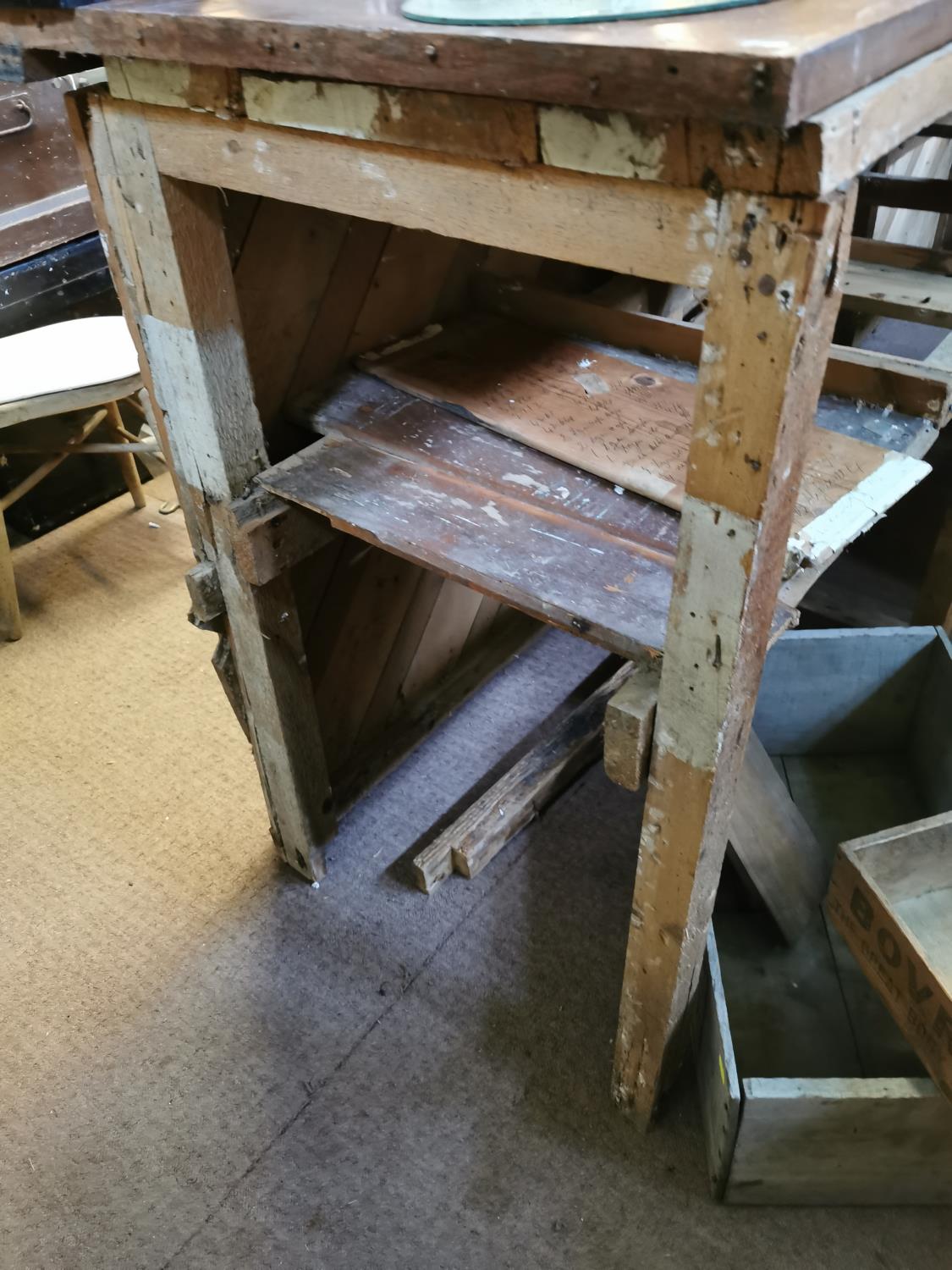 19th C. pine and mahogany shop counter. - Image 6 of 6