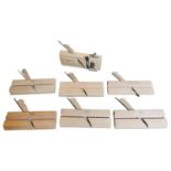 Seven Emiro wood planes.