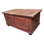 19th C. painted pine trunk