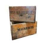 Two early 20th C. pine advertising boxes