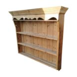 19th. C. pine hanging wall shelves