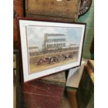 The Epsom Races framed coloured print