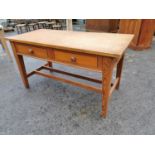 19th C. pitch pine side table.