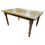 Early 20th. C. pine kitchen table