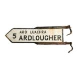 Ardlougher bi-lingual alloy fingerpost sign