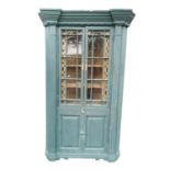 Painted pine corner cupboard