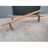 Pair of 19th C. fruit wood benches.