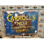 Carroll's NO 1 Tobacco enamel advertising sign