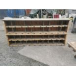 1950's pine shoe rack shelves