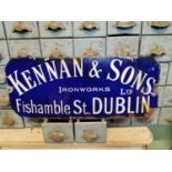 Keenan & Sons Iron Works enamel advertising sign