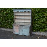 19th.C. painted pine kitchen dresser