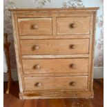 Early 20th. C. stripped pine chest,