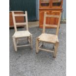 Pair of 19th C. oak Sugan chairs.