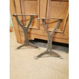 Pair of early 20th. C. wrought iron trestles