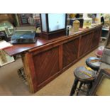 19th C. pine and mahogany shop counter.