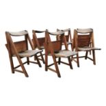 Set of six elm chapel chairs