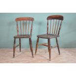 Pair of elm side chairs.