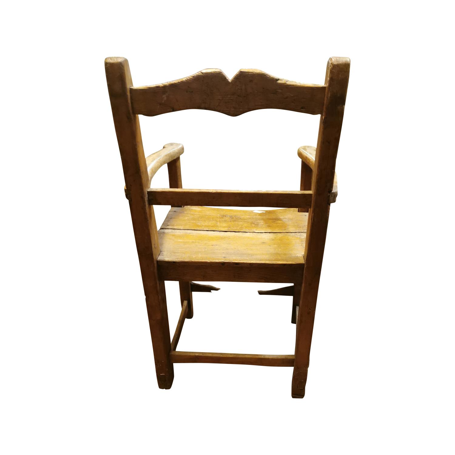 19th. C. pine carpenter's armchair - Image 2 of 2