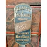 Rare Gallagher's Two Flake Tobacco advertising match strike sign