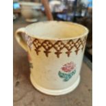 Late 19th. C. sponge ware mug