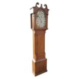 19th. C. pine long cased clock