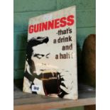 Guinness celluloid shelf advertising sign