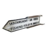 Fishing - Foley's Bridge Bi-lingual alloy fingerpost sign