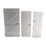 Three early 20th. C. painted pine doors