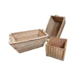 Three wicker baskets